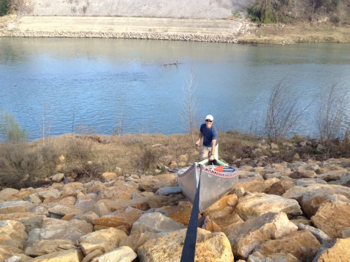 Portaging at Gonzales Dam.