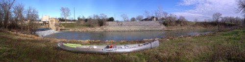 Portaging around Gonzales Dam.