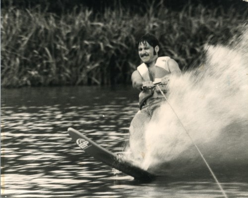 Water skiing on the Aransas River in 1979.