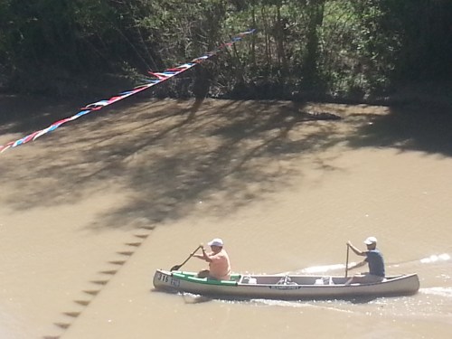 Reaching the finish line in Victoria, Texas.