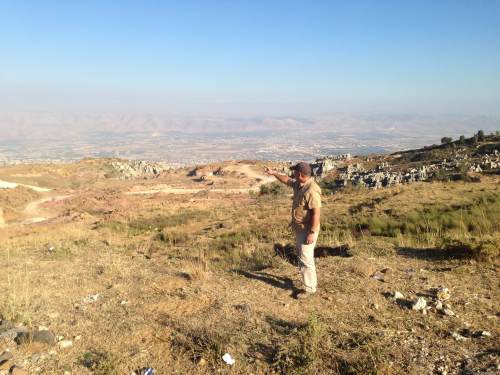 Pointing to Bekaa Valley