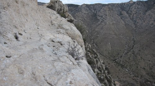 Part of the trail at higher elevation. Watch your step!